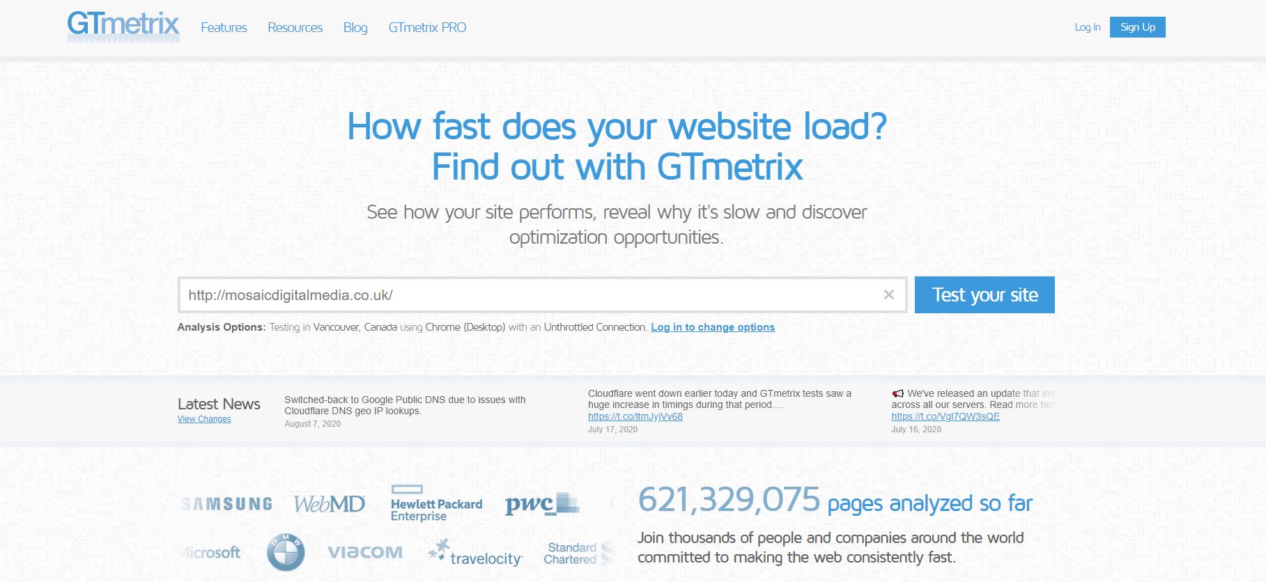 GT Metrix Website Speed Testing (SEO tool)