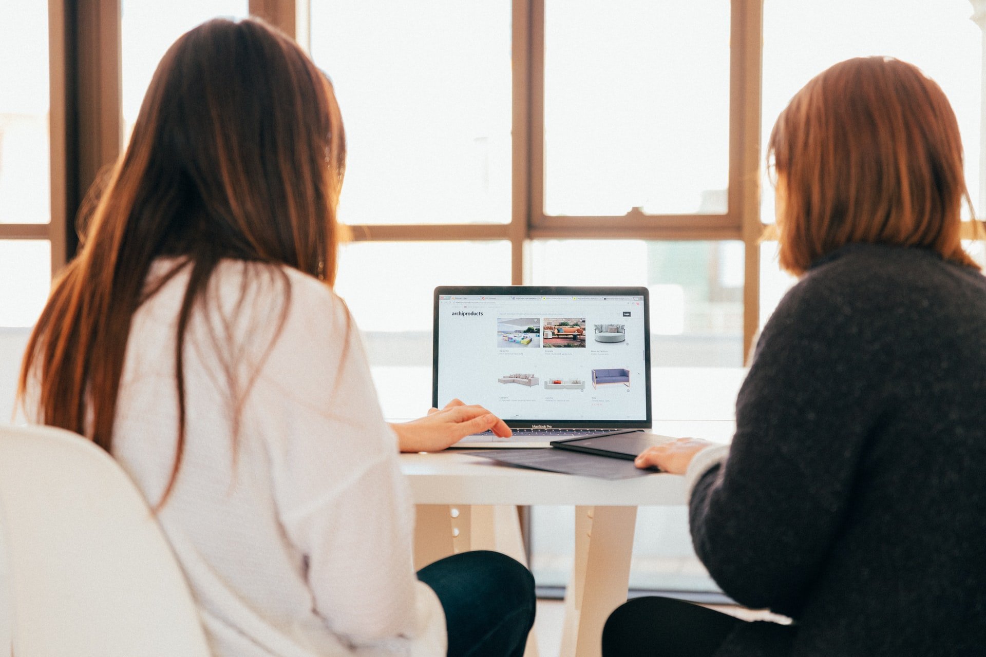 Two People in a New Client Meeting with Laptop