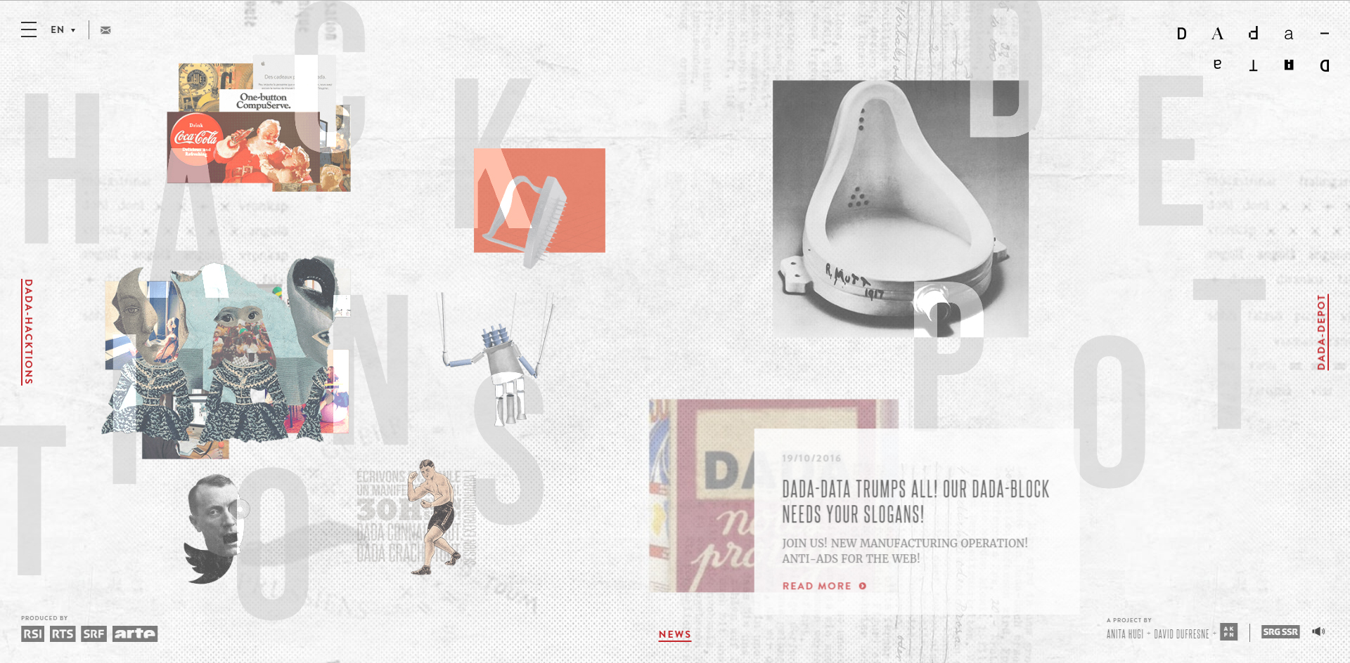 screen capture of a asymmetrical and broken layout