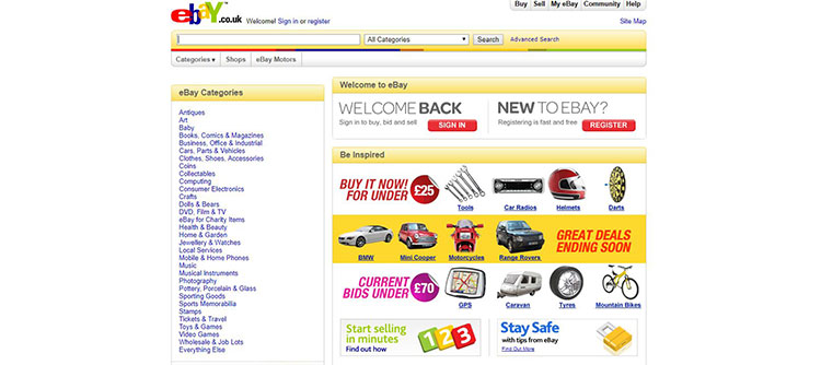 Old eBay website