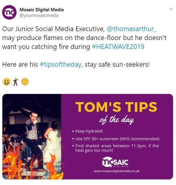 Social media in Warrington- twitter heatwave - mosaic digital media