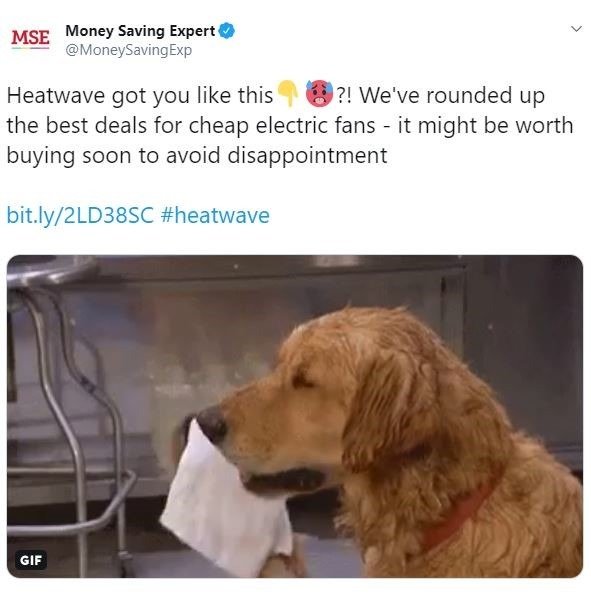 Social media - twitter heat wave - money saving team