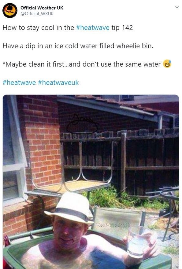 Social media - twitter heat wave - official weather uk