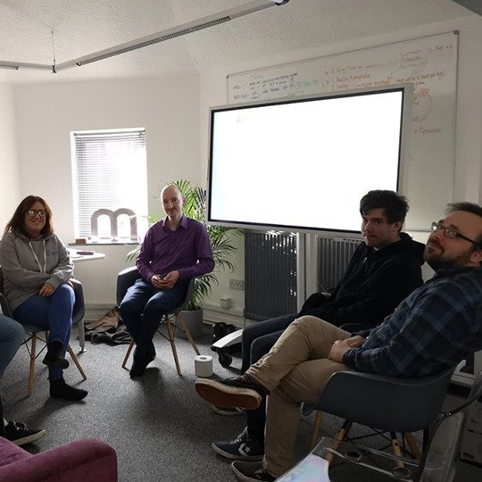 Mosaic Team try out Hypnotherapy in the office