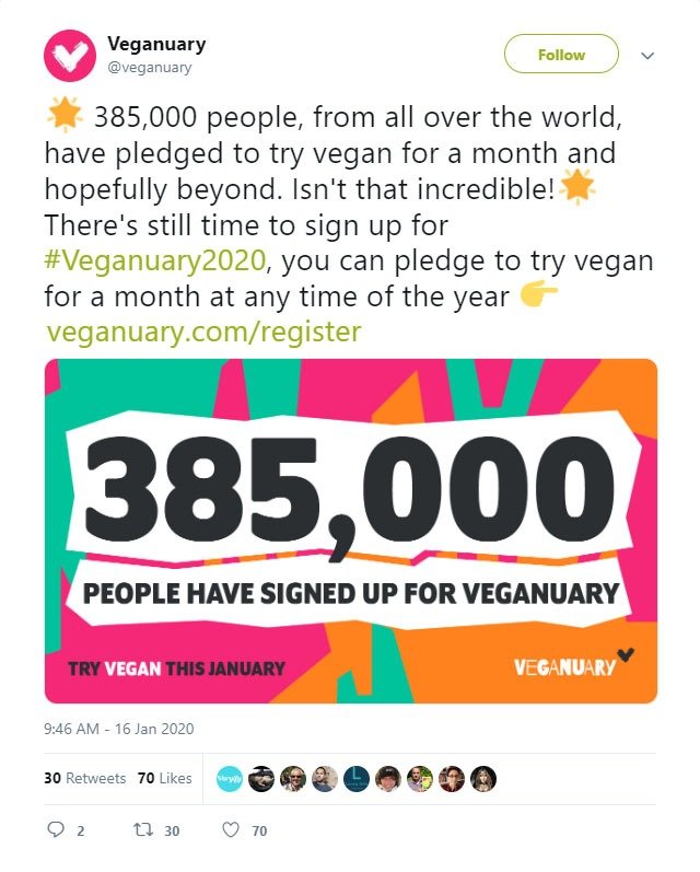 veganuary 2020 social media - #veganuary2020