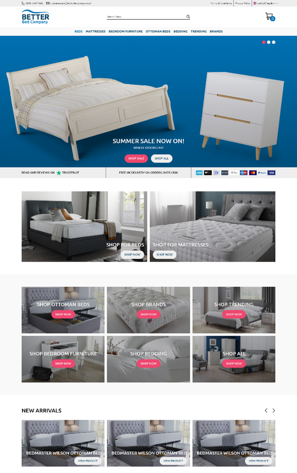 A Guide to Adobe XD Flat Designs | Better Bed Company | Mosaic Digital Media | Web Design Warrington